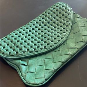 Unique Green Clutch w/ Zipper Closure